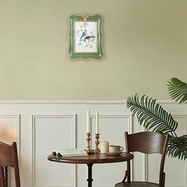 61d7BYhfr8L Antique Picture Frame 5x7 Vintage Frames Retro Photo Frame Scalloped Picture Frames Rustic Home Decor Green Picture Frames