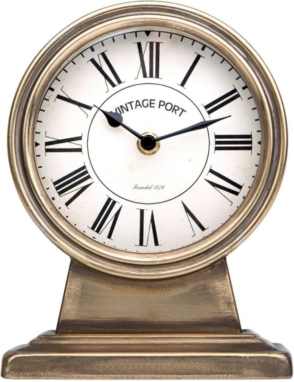 712xv7bFvaL._AC_UF894,1000_QL80_ NIKKY HOME Vintage Gold Table Clock