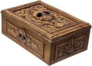 713ZW0mXm9L._AC_UF350,350_QL80_ Pacific Giftware Gothic Skull Tarot Box Ornate Decorative Storage for Tarot Cards