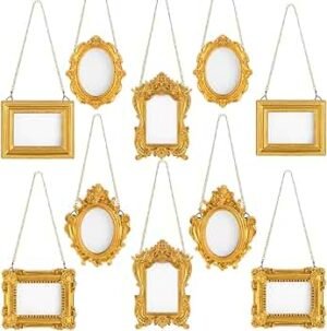 71+Qr83u0+L._AC_UF350,350_QL50_ Qunclay 10 Pcs Small Gold Frames Mini Tiny Vintage