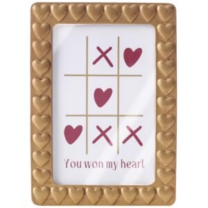 Gold Picture Frame with 3D Hearts