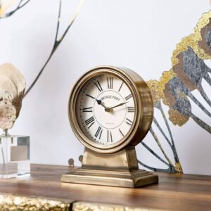 81SGLLBqquL._AC_UF894,1000_QL80_ NIKKY HOME Vintage Gold Table Clock